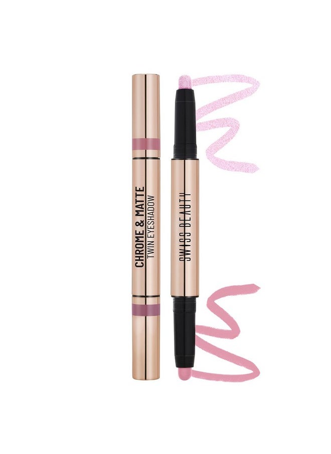 Chrome & Matte Twin Eyeshadow Stick | Mix Of Matte And Shimmer | Easy To Blend, Non Creasing Eyeshadow | 24 Hour Stay | Shade- Autumm Break, 2G