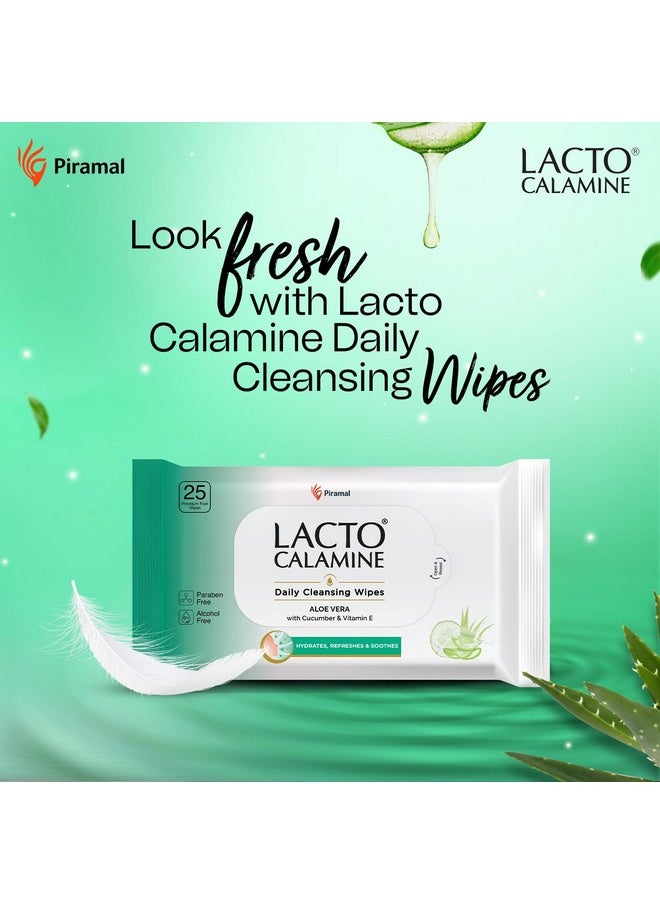 Daily Cleansing Facial Wipes 25N Each - Pack Of 3 | Wet Wipes For Face With Aloe Vera, Cucumber & Vitamin E | Makeup Remover Wipes| Hydrating,Refreshing, Soothing|Paraben & Alcohol Free