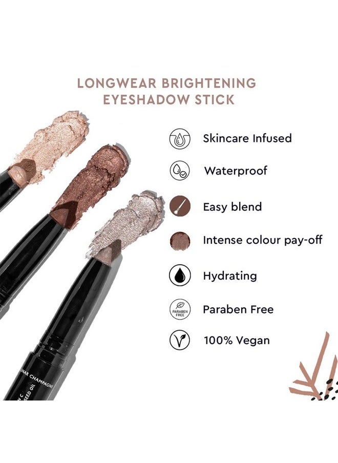 Matte Finish Long Wear Brightening Waterproof Vegan, No Parabens, Vitamin C &Mango Seed Oil, Intense Pigmentation, Non Toxic Eye Shadow Stick (Peachy Gold, 1.4 G)