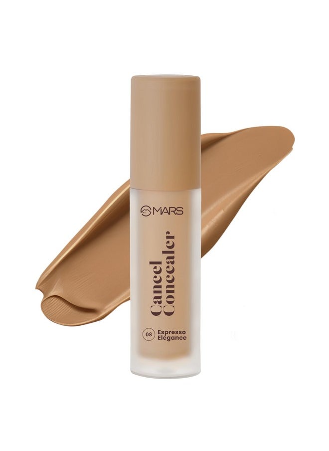 Cancel Concealer For Face Makeup With Radiant Natural Finish | 08-Espresso Elegance | 6.0 Ml | Lightweight | Medium To High Coverage | Long-Lasting & Multi-Purpose | Crease Resistant