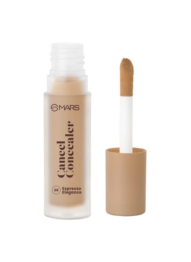 Cancel Concealer For Face Makeup With Radiant Natural Finish | 08-Espresso Elegance | 6.0 Ml | Lightweight | Medium To High Coverage | Long-Lasting & Multi-Purpose | Crease Resistant