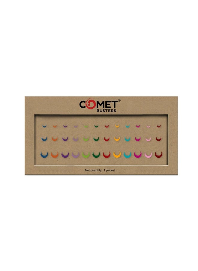 Comet Busters Multicolored Multisized Moon Bindis (5Mm, 7Mm, 9Mm) (Bv1368)