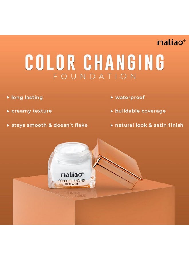 Colour Changing Waterproof Full Coverage Foundation For All Skin Type Lotion With Satin Finish 30Ml