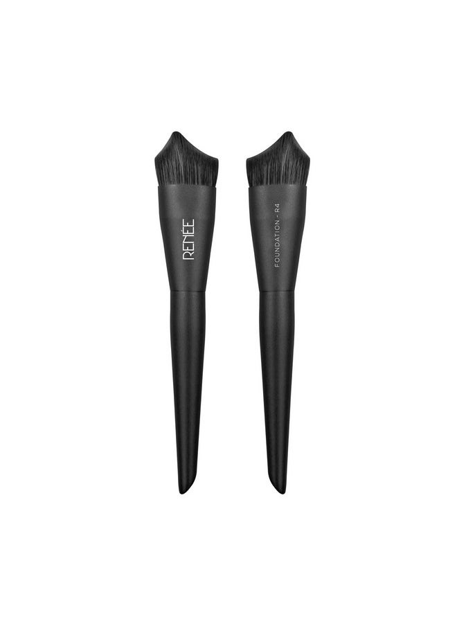 Renee Professional Makeup Brush With Easy-To-Hold, Ultra Soft Bristles For Precise Application & Perfectly Blended Look, Foundation Brush R4, 1Pc - Black