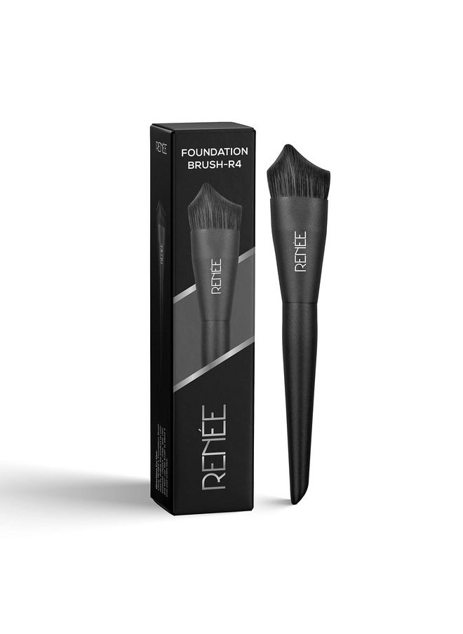 Renee Professional Makeup Brush With Easy-To-Hold, Ultra Soft Bristles For Precise Application & Perfectly Blended Look, Foundation Brush R4, 1Pc - Black