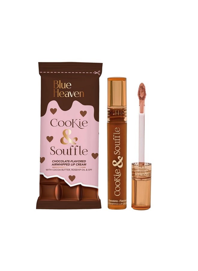 Cookie & Souffle Matte Lipstick For Women, Long Lasting Liquid Lipstick, Enriched With Cocoa Butter & Rosehip Oil, Softening & Nourishing Lip Color - Chocolate Martini, 3.2Ml