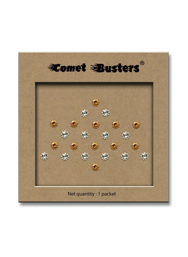 Comet Busters Comet Buster Gold And Silver Diamond Dot Bindi For Women (Bin129)(2.5Mm)