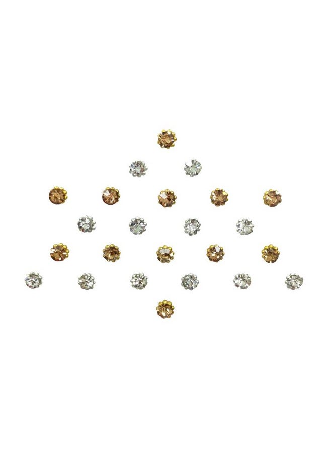 Comet Busters Comet Buster Gold And Silver Diamond Dot Bindi For Women (Bin129)(2.5Mm)