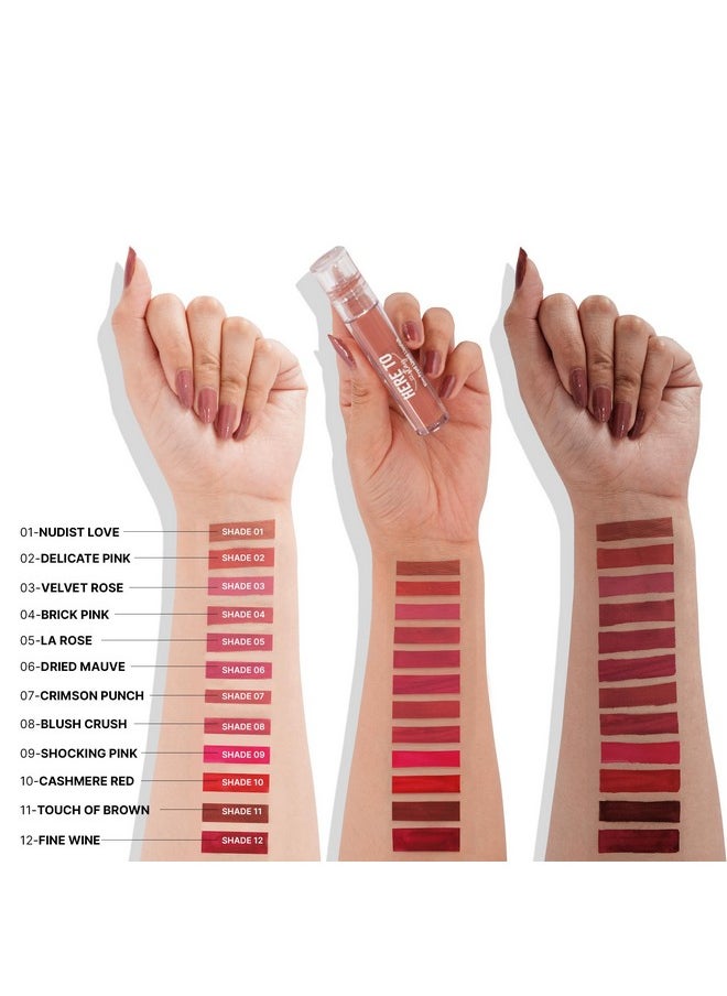 Select Here To Stay Liquid Matte Lipstick With Kiss-Proof Formula | Infused With Vitamin E | Non-Transfer, Smudgeproof | 12-18 Hrs Stay | Shade - Brick Pink, 3Ml |