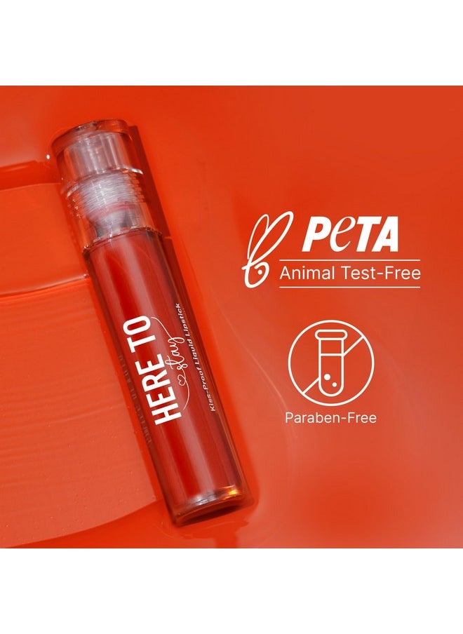 Select Here To Stay Liquid Matte Lipstick With Kiss-Proof Formula | Infused With Vitamin E | Non-Transfer, Smudgeproof | 12-18 Hrs Stay | Shade - Brick Pink, 3Ml |
