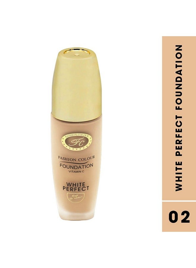 Vitamin C Foundation | Water-Resistant | Medium To Buildable Coverage | Lightweight | Easy To Blend | With Vitamin C | 02 Rose Ivory | 40Ml