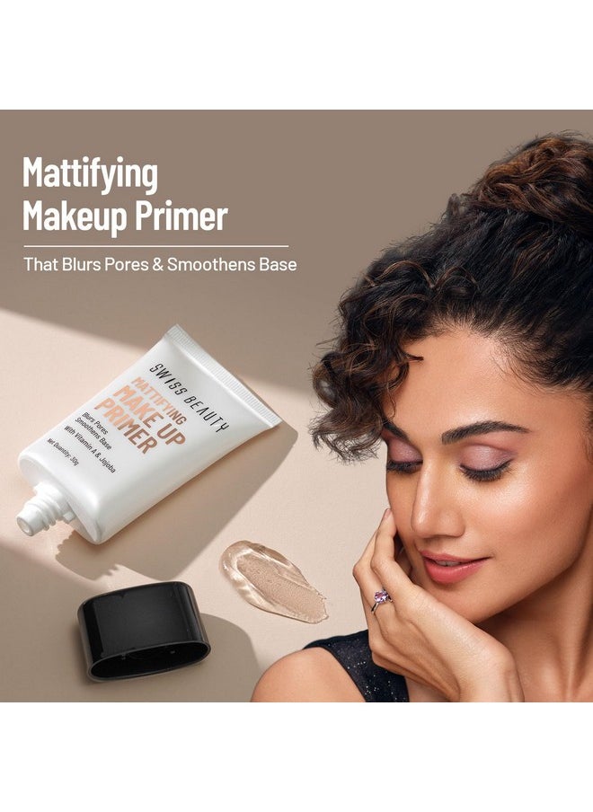 Mattifying Makeup Primer | Oil-Free Shine | Minimises Pores | Long-Lasting Base | All Skin Types, 30Gm