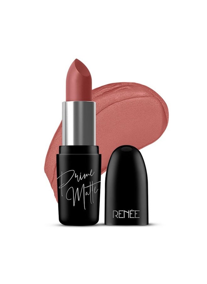 Prime Matte Lipstick - Velvet Mauve, Lightweight & Long-Lasting Formula, Creamy Matte Finish, One Swipe Application, Non-Drying, Vitamin E Infused, 4.5Gm