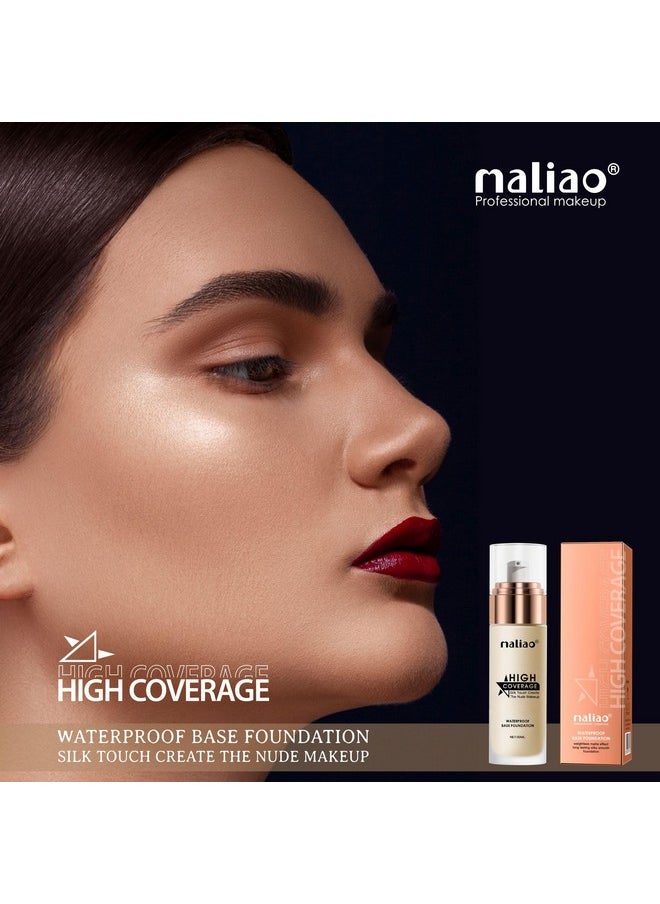 High Coverage Waterproof Base Natural Foundation Cream - Flawless All-Day Wear (White Ivory), 1 Count