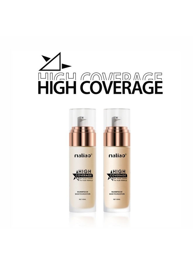 High Coverage Waterproof Base Natural Foundation Cream - Flawless All-Day Wear (White Ivory), 1 Count