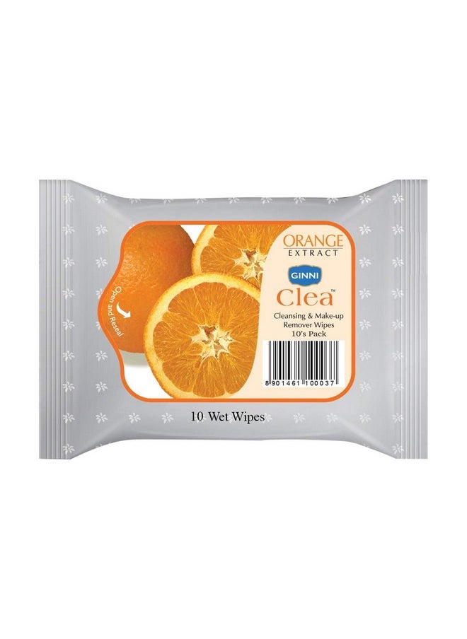 Clea Cleansing & Refreshing Wipes Makeup Remover Wipes Wet Wipes For Face Moisturizing Tissues - Cucumber, Rose, Lemon & Orange, 40 Counts (Pack Of 4-10 Counts Each)