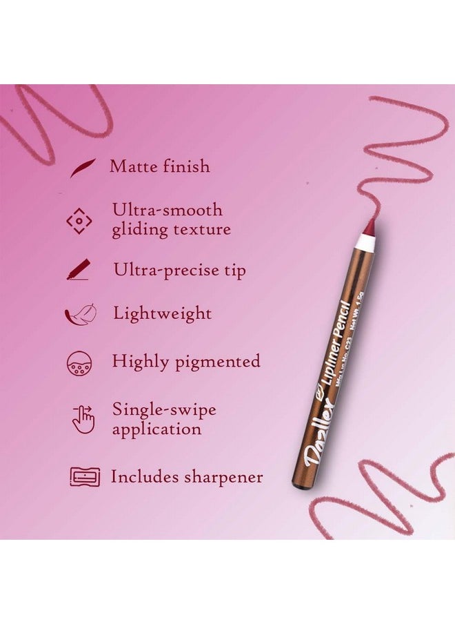 Lined & Loaded Lip Liner With In-Built Sharpener (Pack Of 15) - Matte Finish | Lightweight | Precise | Long Lasting | With Carnauba & Castor Oil | 15 Shades Of Perfection