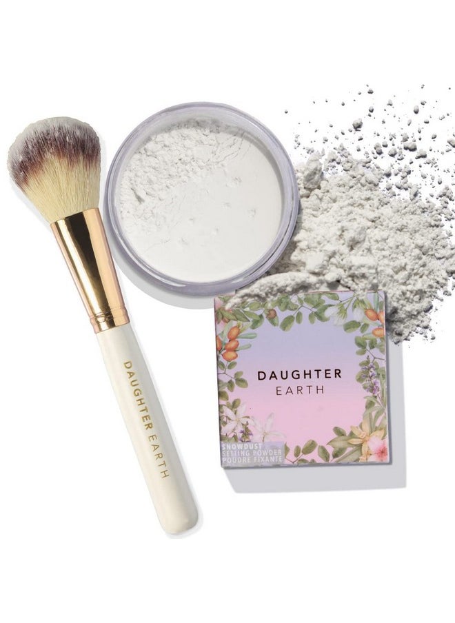 Snowdust Makeup Setting Powder With Beauty Brush | Hydrates Brightens & Comforts The Skin | Matte Finish Suitable For All Skin Tones | Lightweight & Locks Your Makeup | 12 Gm