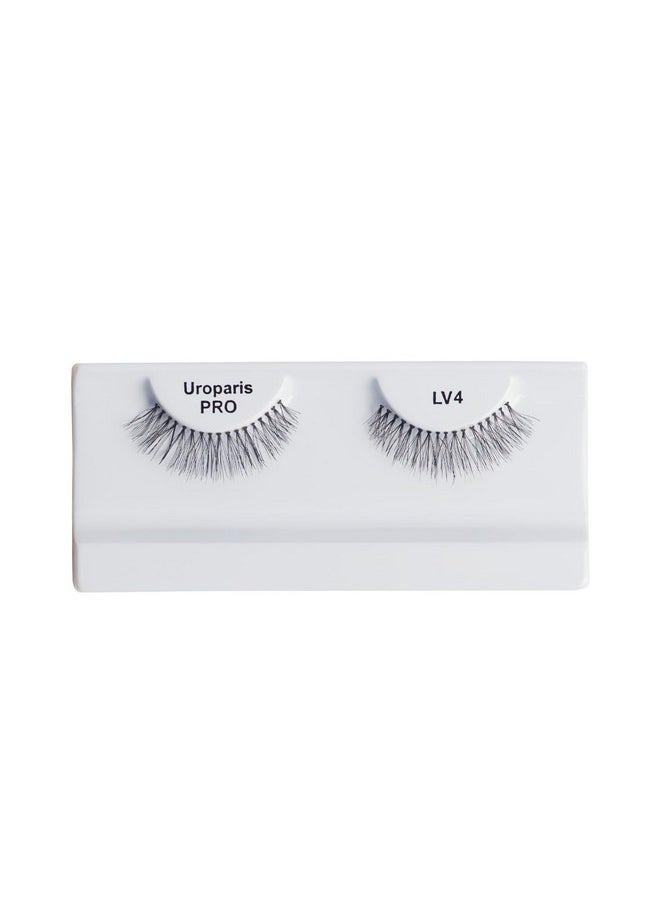 Pro Lv4 Eyelashes For Women - 3D Look Eye Lashes | Handmade, Light Voluminous False Lashes With Premium Virgin Hair | Invisible Band | For Glam Look & Enhance Beauty (Black) - 1 Pair