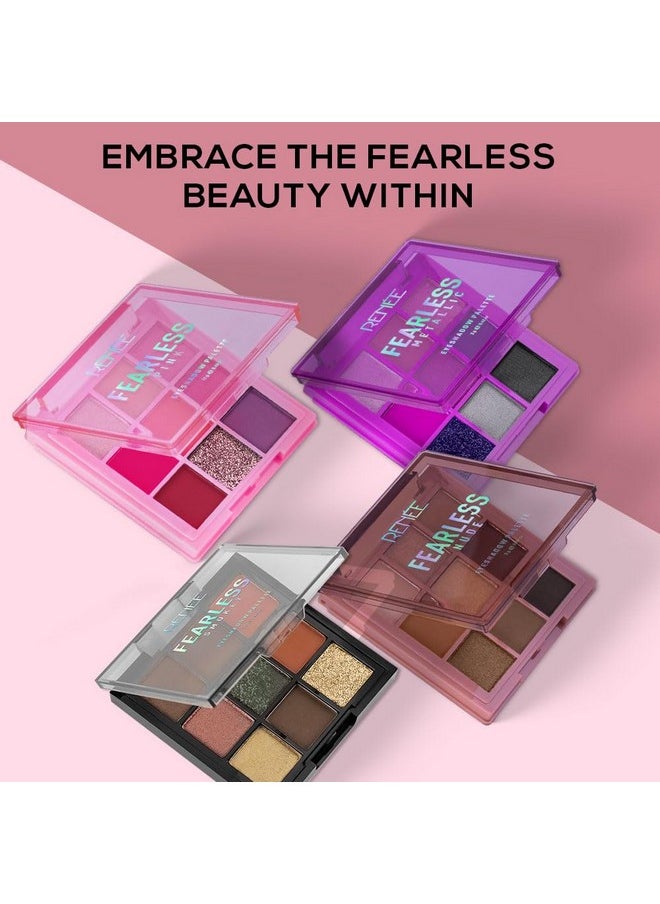 Fearless Eyeshadow Palettes - Smokey, Highly Pigmented, Shimmery & Matte Vibrant Shades, Silky Texture, Long Lasting, Non-Creasing, Easy-To-Blend & Build Up For Eye-Catching Glamorous Look 12 Gm