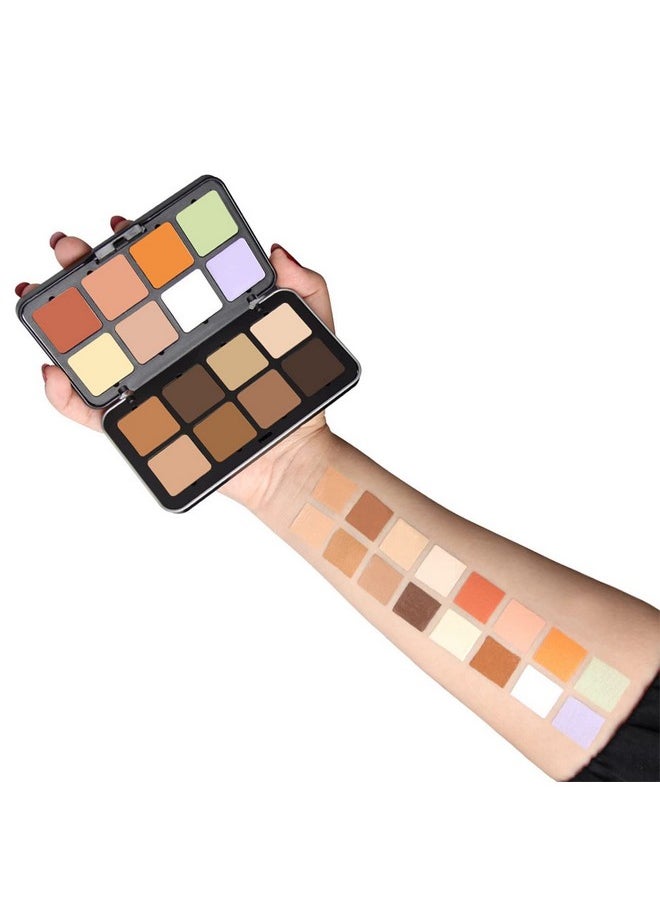 16 Color Camouflage Hd Palette Concealer Color Corrector Palette, Multipurpose Creamy, Lightweight Easy-To-Blend For Long Lasting Natural Finish Perfect Look