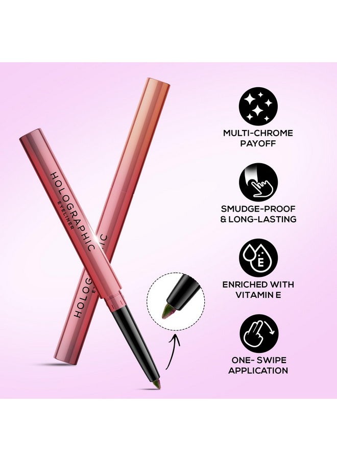 Holographic Eyeliner, Smudge-Proof & Long-Lasting, Easy Glide & Quick-Drying Formula With Monochrome Effect, Intense Color Pay-Off, Infused With Vitamin E, 05 Mars