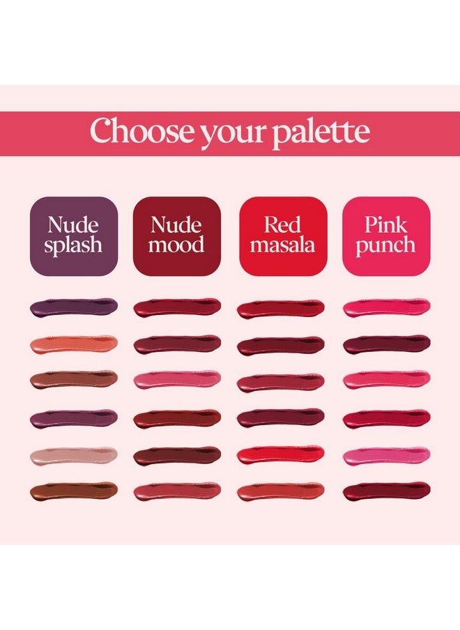 Lip Colour Lipstick Combo Pack Of 6|Vibrant Matte Liquid Lipstick For Women|Long Stay|Smudge-Proof|Non-Transfer|Pink Punch|21.6G