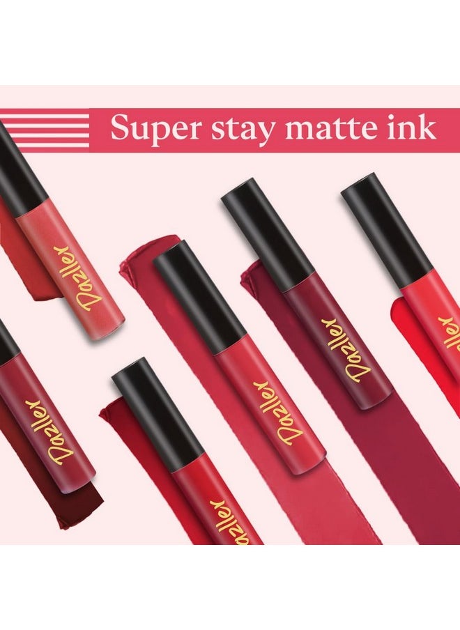 Lip Colour Lipstick Combo Pack Of 6|Vibrant Matte Liquid Lipstick For Women|Long Stay|Smudge-Proof|Non-Transfer|Pink Punch|21.6G