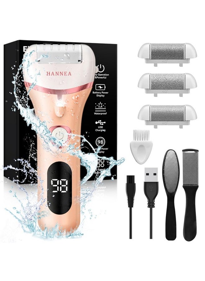 ® Electric Callus Remover For Feet With 3 Head Rollers Led Light Foot Scrubber For Callus & Dead Skin Removal, Pedicure Machine Rechargeable Foot Care, Waterproof