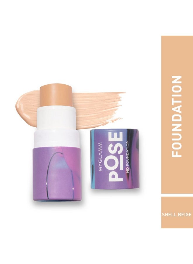 Pose Hd Matte Full Coverage Foundation Cream Stick For Normal Skin(Shell Bridge, Beige, 5.5 G) Matte Finish, Pack Of 1