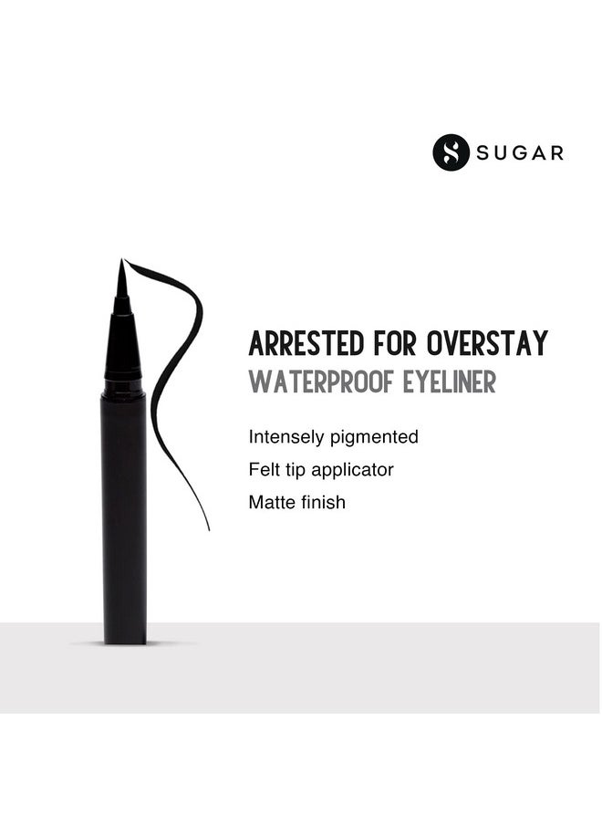 Arrested For Overstay 100% Waterproof Eyeliner | Matte Finish - 01 I'Ll Be Black (Black Eyeliner)