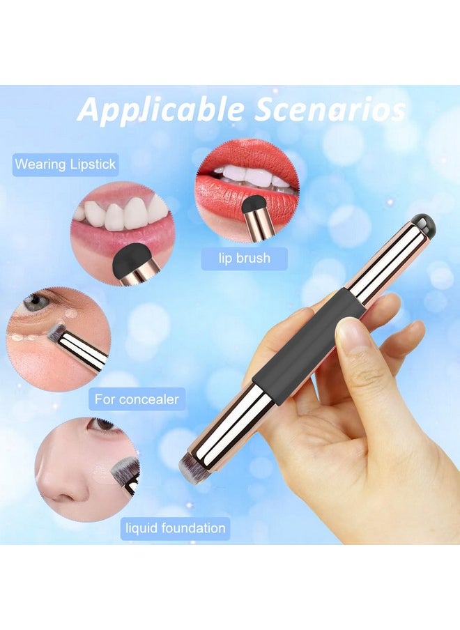 maycreate ® Silicone Lip Applicator, 2 In 1 Lipstick Brush Lip Balm Applicator & Concealer Brush, Double-Ended Travel Silicone Lip Brush For Lipstick, Lip Gloss, Foundation