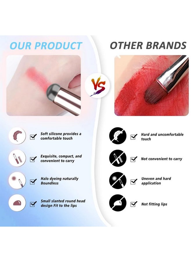 maycreate ® Silicone Lip Applicator, 2 In 1 Lipstick Brush Lip Balm Applicator & Concealer Brush, Double-Ended Travel Silicone Lip Brush For Lipstick, Lip Gloss, Foundation