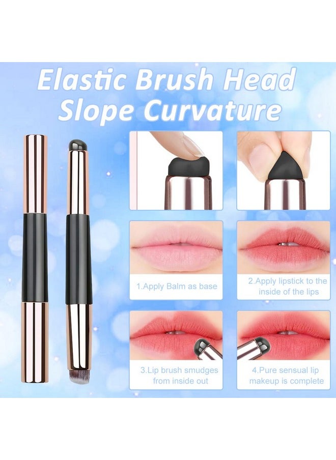 maycreate ® Silicone Lip Applicator, 2 In 1 Lipstick Brush Lip Balm Applicator & Concealer Brush, Double-Ended Travel Silicone Lip Brush For Lipstick, Lip Gloss, Foundation