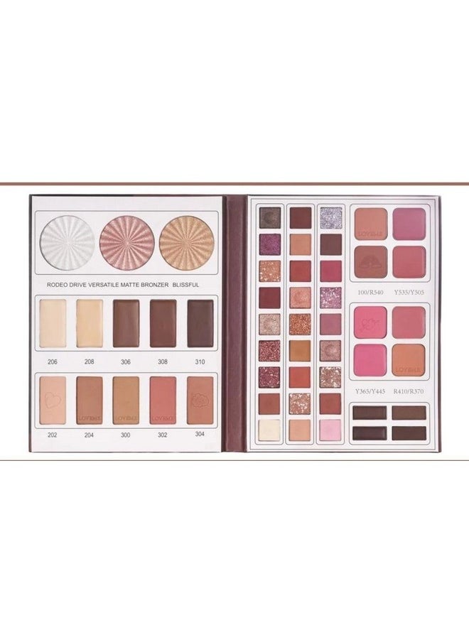 52 Color Book All In Makeup Palette, #Daroge 27 Eyeshadow 3 Highlighter 10 Creamy Contour 8 Creamy Blush 4 Eyebrow Makeuppalette