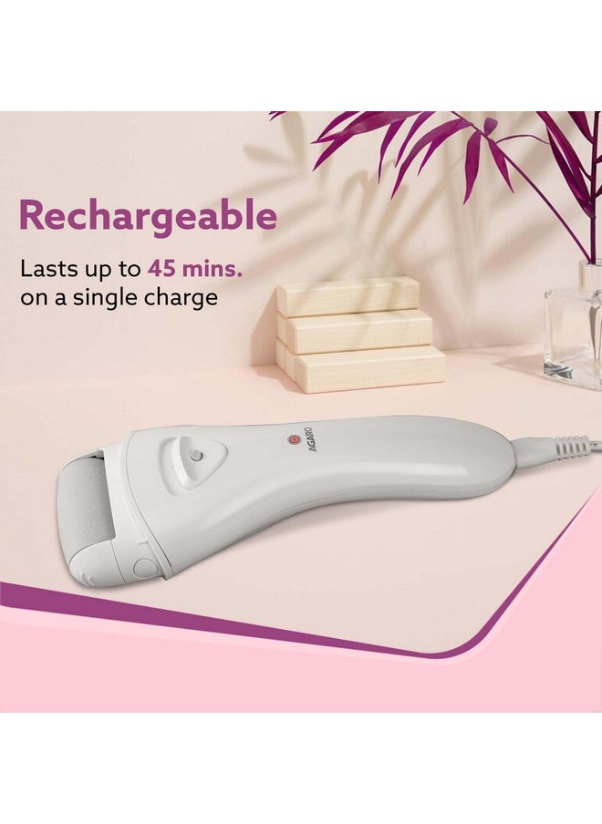 Cr3001 Callus Remover With 3 Interchangeable Head Rollers, Rechargeable For Foot Care, Pedicure Device, Callus & Dead Skin Removal