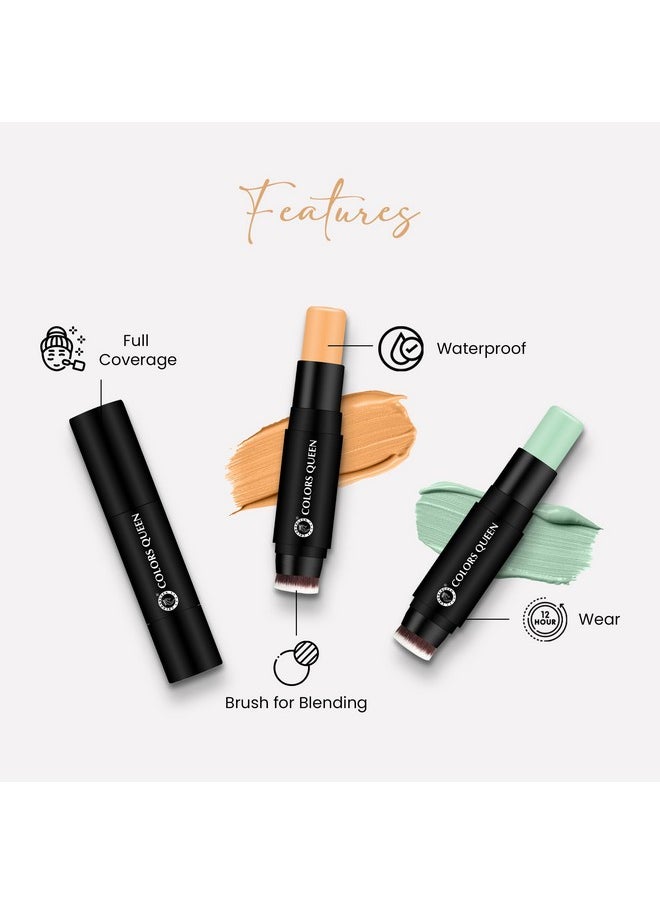 - Fix&Blend - Matte Foundation For All Skin Type Stick|Full Coverage Foundation For Face Makeup With Natural Matte Finish|Waterproof Foundation With Inbuilt Blending Brush (01-Ivory,12G)
