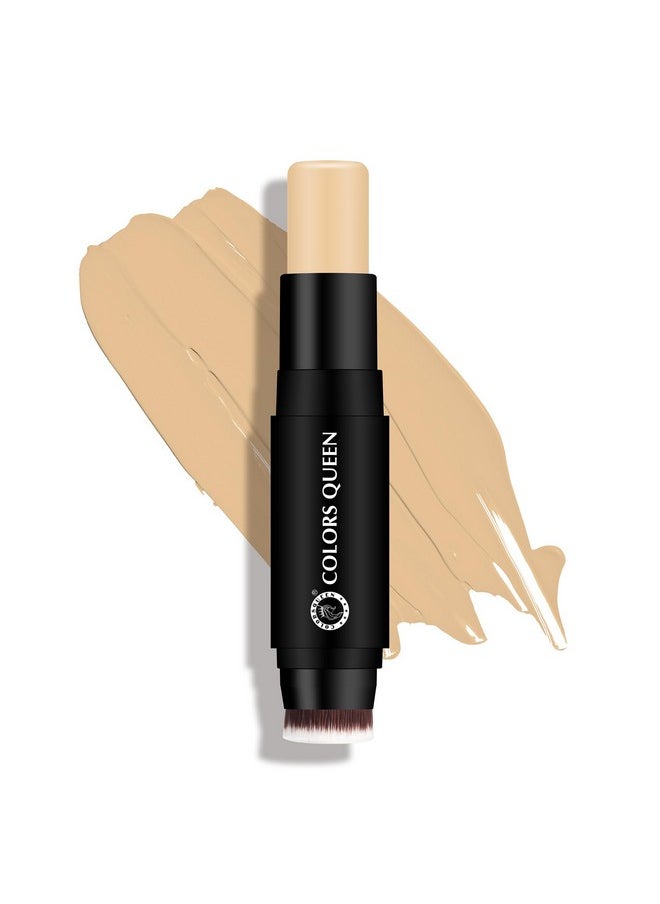 - Fix&Blend - Matte Foundation For All Skin Type Stick|Full Coverage Foundation For Face Makeup With Natural Matte Finish|Waterproof Foundation With Inbuilt Blending Brush (01-Ivory,12G)