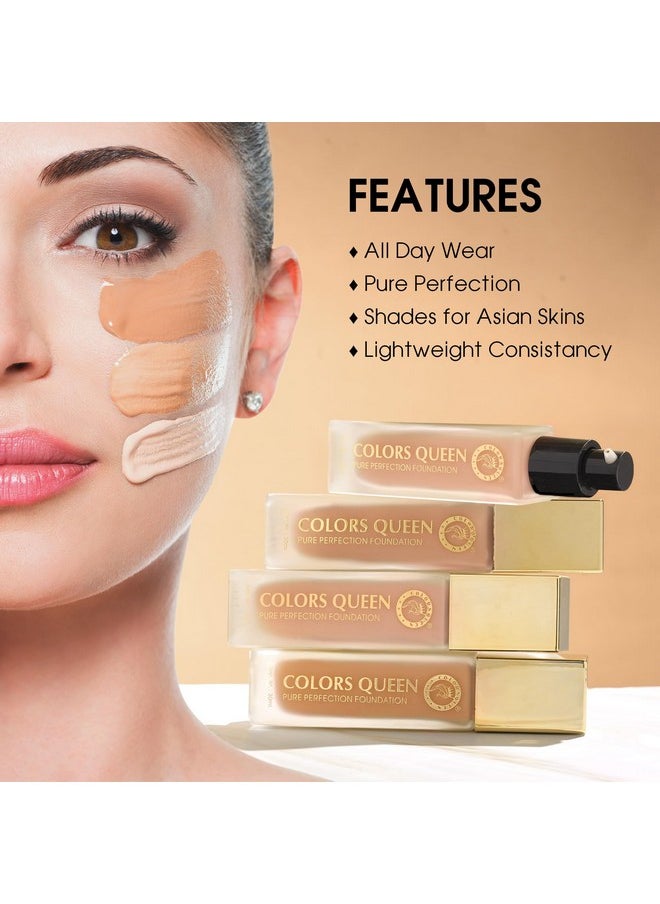 Pure Perfection Foundation - 01 White Ivory, 30Ml | Oil Free, Long Wearing, Lightweight Foundation | Easy To Blend, Matte Liquid Foundation For Face Makeup Infused With Jojoba Seed Oil