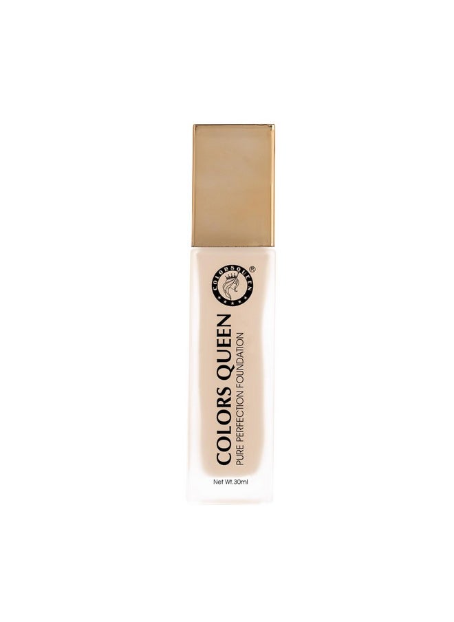 Pure Perfection Foundation - 01 White Ivory, 30Ml | Oil Free, Long Wearing, Lightweight Foundation | Easy To Blend, Matte Liquid Foundation For Face Makeup Infused With Jojoba Seed Oil