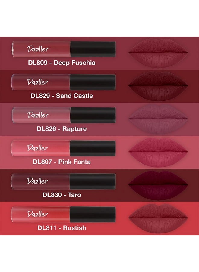 Lip Colour Lipstick Combo Pack Of 6|Vibrant Matte Liquid Lipstick For Women|Long Stay|Smudge-Proof|Non-Transfer|Nude Mood|21.6G