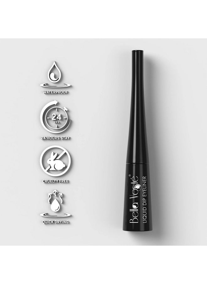 Liquid Eyeliner | 24 Hr Long Stay | Easy To Glide | Water-Proof | Smudge-Proof | No Transfer | Cruelty Free | Made In India |Black Dale (01) Matte Finish