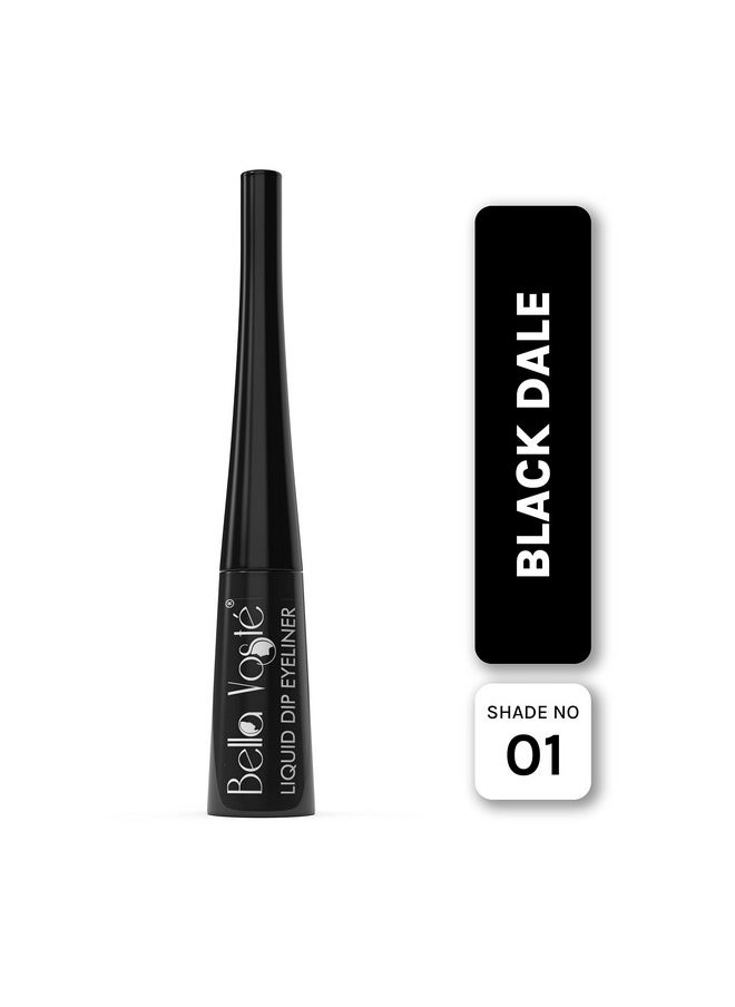 Liquid Eyeliner | 24 Hr Long Stay | Easy To Glide | Water-Proof | Smudge-Proof | No Transfer | Cruelty Free | Made In India |Black Dale (01) Matte Finish