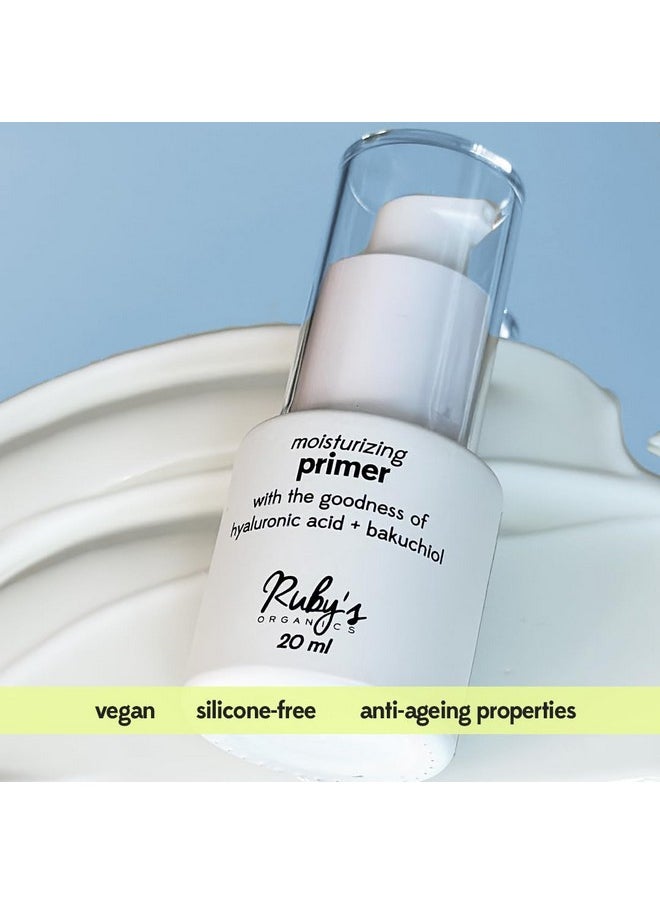 Primer For Face Makeup- Infused With Hyaluronic Acid And Bakuchiol, Moisturizing, Hydrating, Non-Greasy, Lightweight, Minimise Pores And Fine Lines, All Skin Type, Vegan - 20Ml