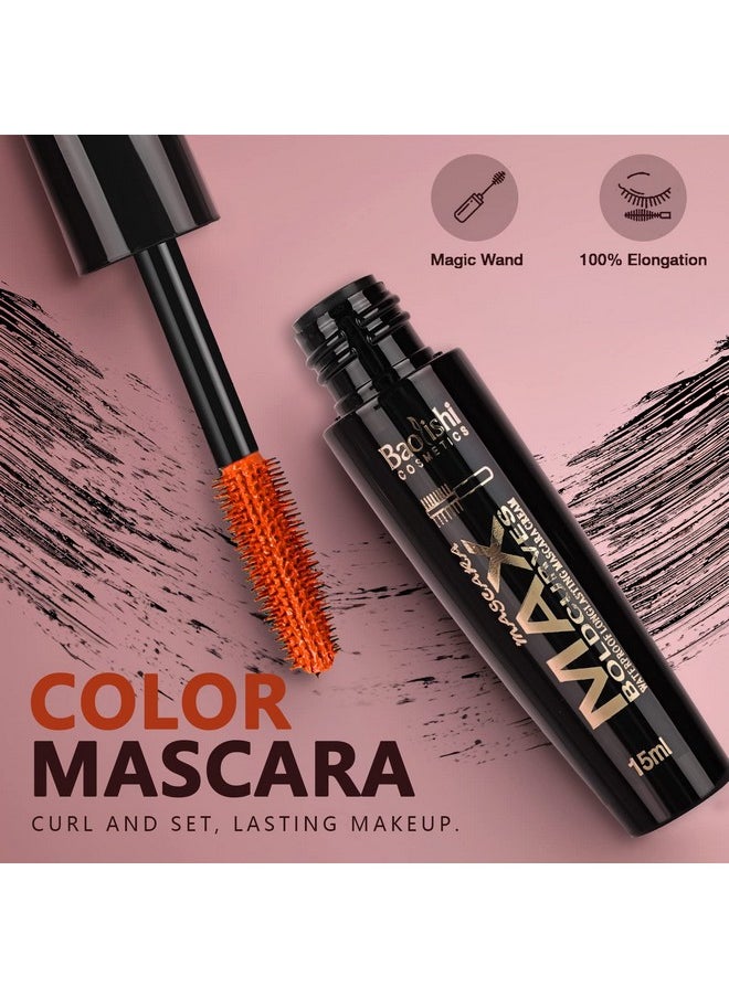 Colored Mascara, 6 Colors Colorful Mascara Set, Waterproof And Smudgeproof Longlasting Mascara For Eyelashes, Blue Purple Green Red Yellow Orange Mascara