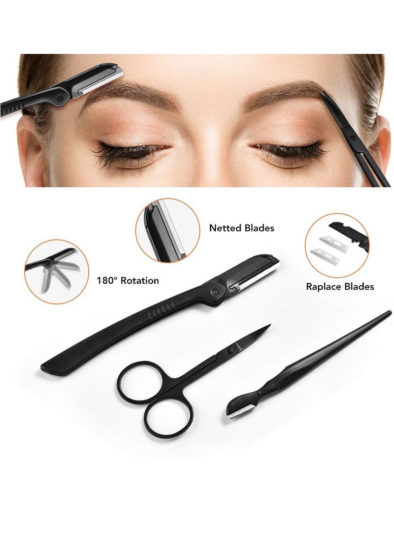 Eyebrow Kit, Multipurpose Exfoliating Dermaplaning Tool Face kits for Women Girl, Eyebrow Grooming Set (9 in 1)