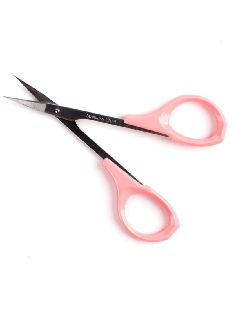 EMILYSTORES 4 Inches Curved Craft Scissors For Eyebrow Eyelash Extensions Stainless Steel 1PC