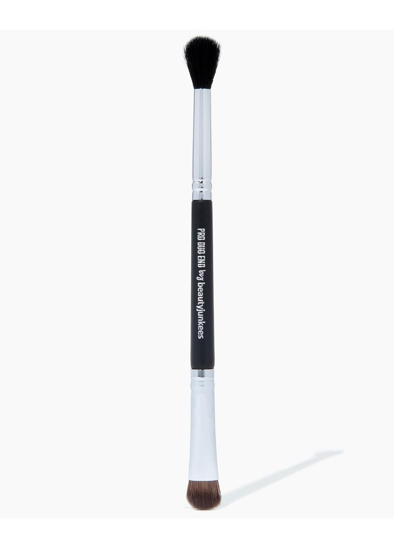 Double Ended Eye Shadow Brush Makeup – Eyeshadow Brush Set, Eye Makeup Brushes, Fluffy Eyeshadow Blending Brush, Flat Shader Brush Lid Packing, Crease Blender, Smudge Eye Brush, Cream Powder Make Up