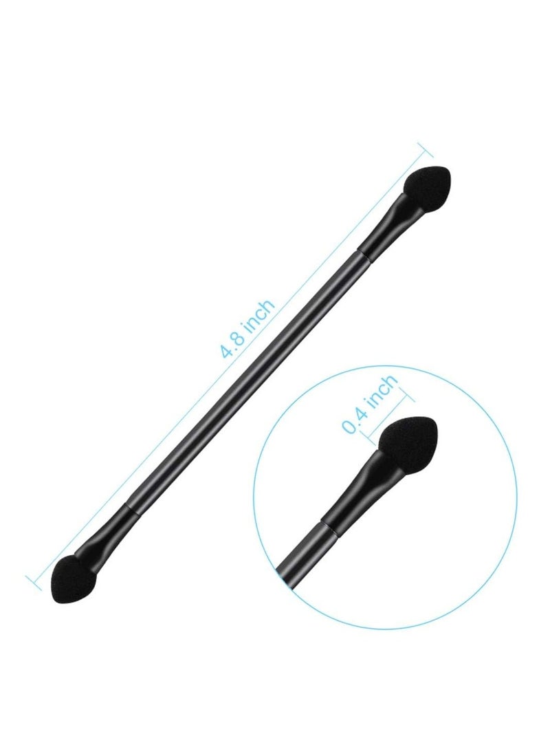 30 PCS Professional Double-End Eyeshadow Brushes Cosmetic Tool, Disposable Dual Sides Eyeshadow Sponge Brushes Makeup Applicator, 12 CM, Black