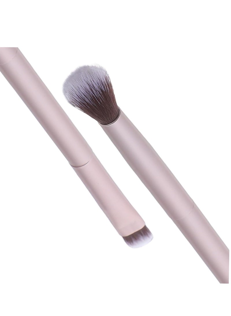 Double Ended Eyebrow Eyeshadow Brush Foundation Makeup Cosmetic Tool (Shallow Matted Gold)